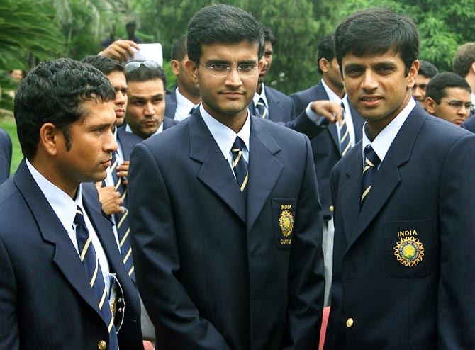 Sachin Tendulkar, Sourav Ganguly and Rahul Dravid.