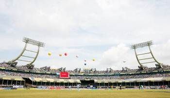 A general view of the Jawaharlal Nehru Stadium in Kochi.