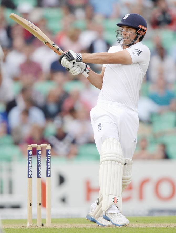 England captain Alastair Cook bats 