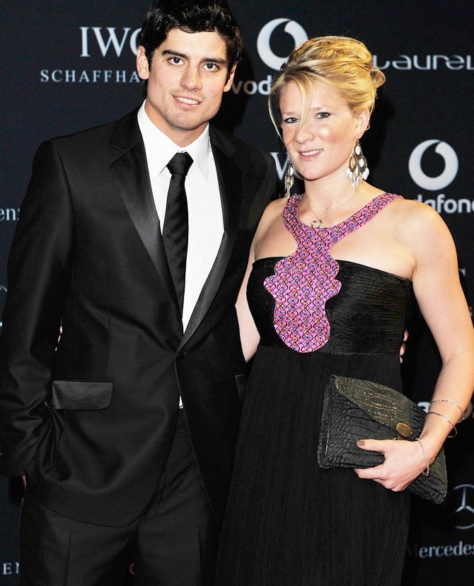 Alastair Cook and with his wife Alice 