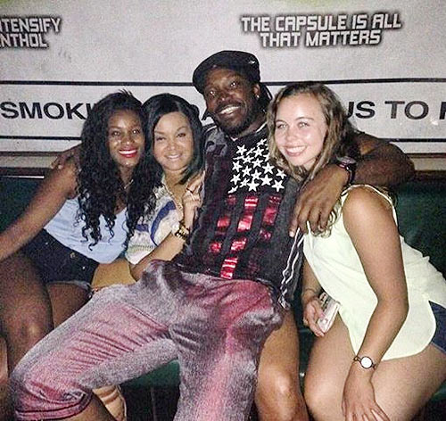 Chris Gayle and 'friends' at a party 