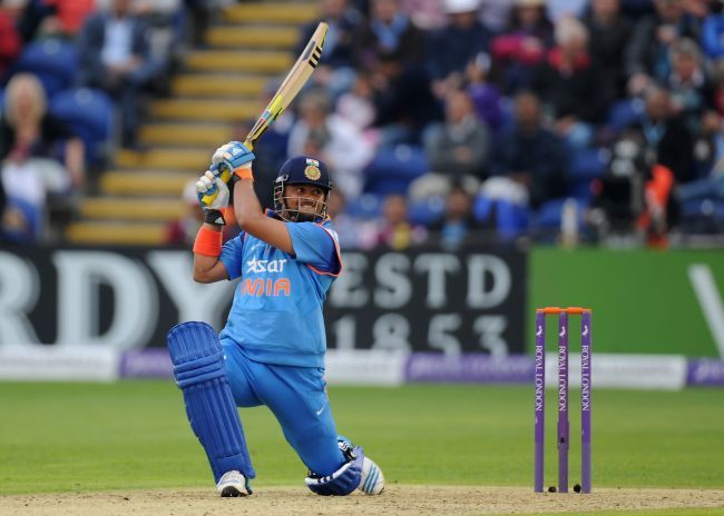 Raina hit a glorious shot during India's last tour of England. Photograph: BCCI
