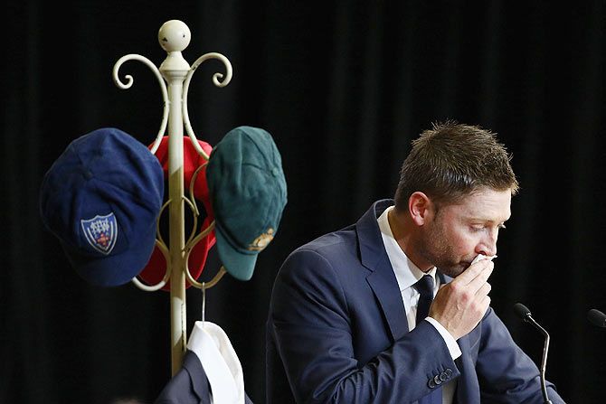 Australian cricket captain Michael Clarke reads out his eulogy to Phillip Hughes during the funeral service