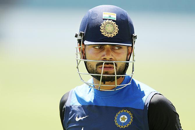 Virat Kohli during a practice session in Adelaide