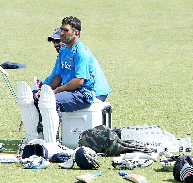 Mahendra Singh Dhoni with Ravindra Jadeja