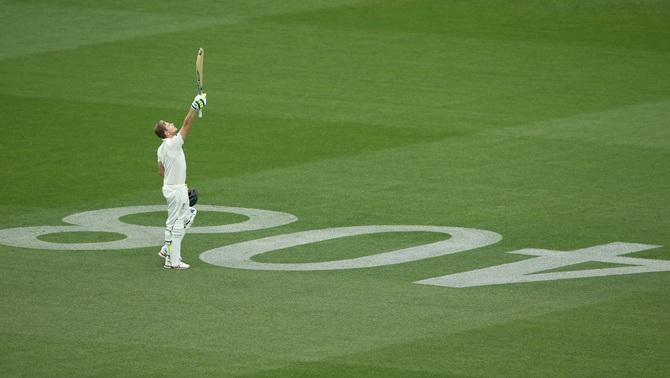 Steve Smith of Australia celebrates 