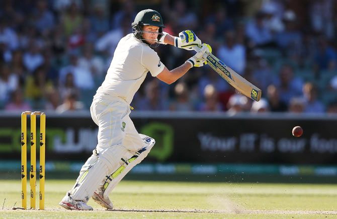 Steven Smith plays a shot on Friday