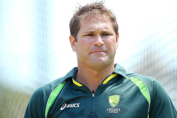 Australia's Ryan Harris looks on during an Australian nets session at The Gabba on Tuesday