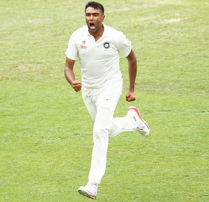 Ravichandran Ashwin of India celebrates