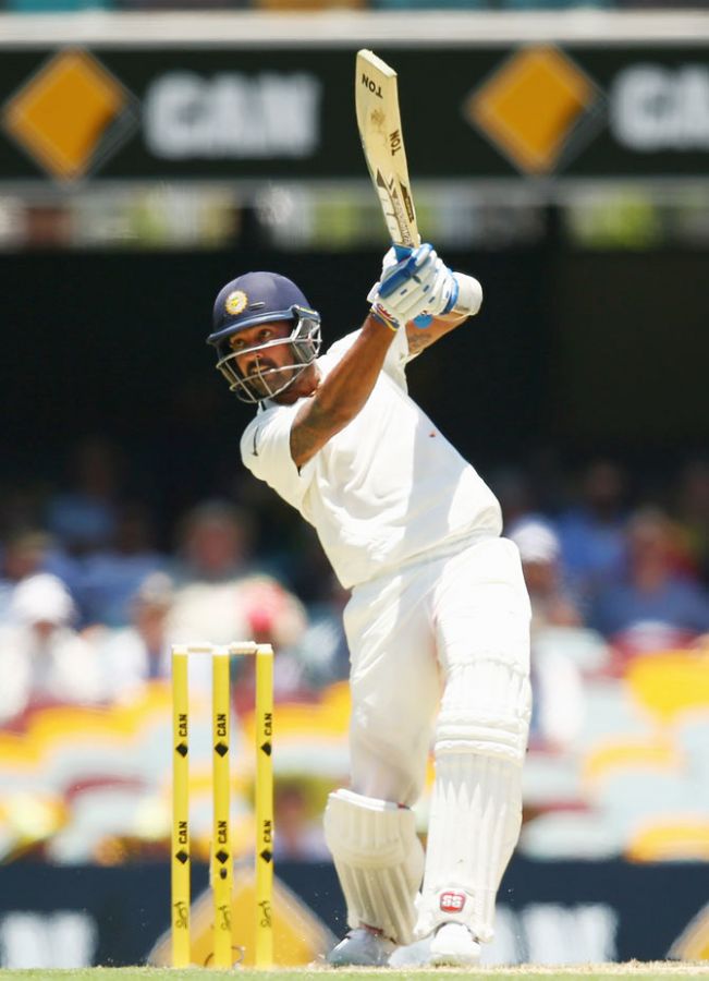 Murali Vijay on his way to a hundred in the second Test at the Gabba in Brisbane, December 18, 2014. Photograph: Cameron Spencer/Getty Images