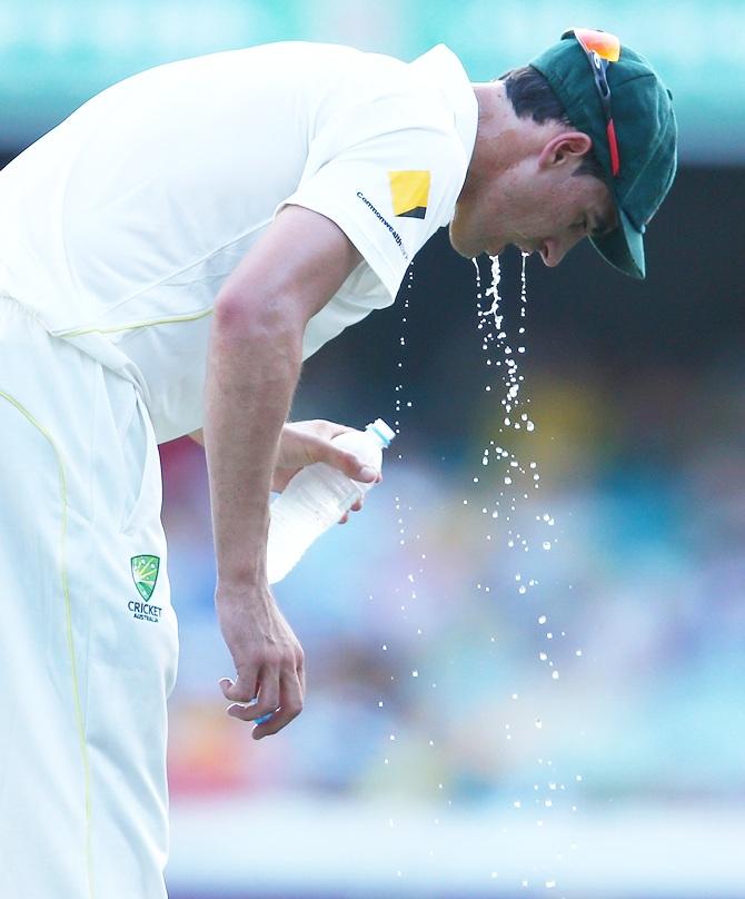 Mitchell Starc of Australia cools down 