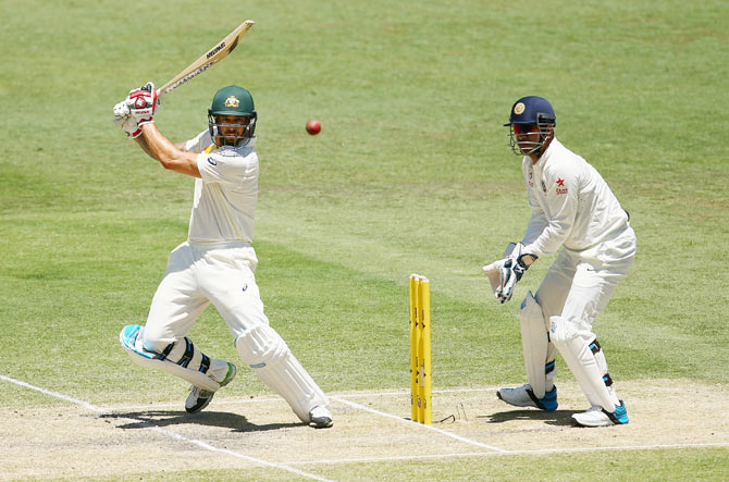 Mitchell Johnson of Australia bats