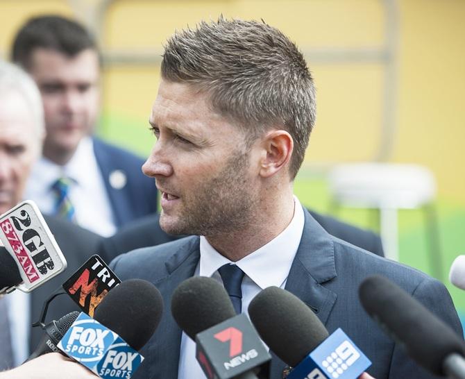 Michael Clarke speaks to the media