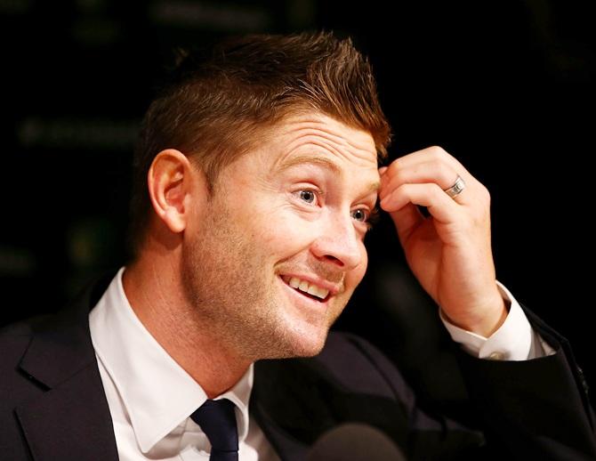 Australian captain Michael Clarke speaks to the media