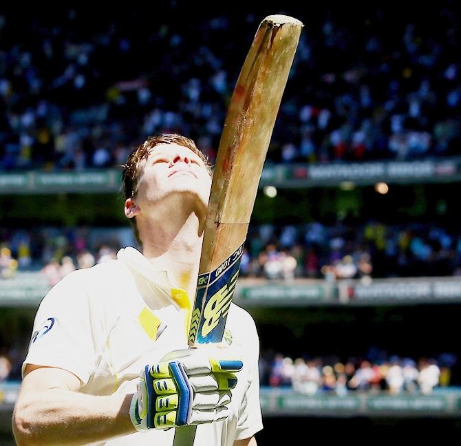 Steven Smith of Australia leaves the field