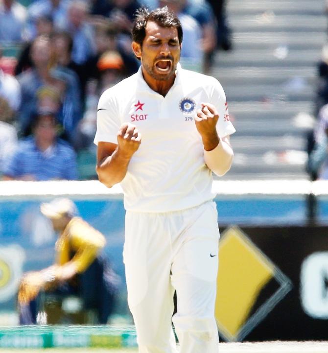 Mohammed Shami of India celebrates