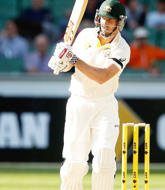 Shaun Marsh on day four of the third Test against India at the Melbourne Cricket Ground. Photograph: Darrian Traynor/Getty Images
