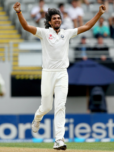 Ishant Sharma celebrates after bagging a wicket