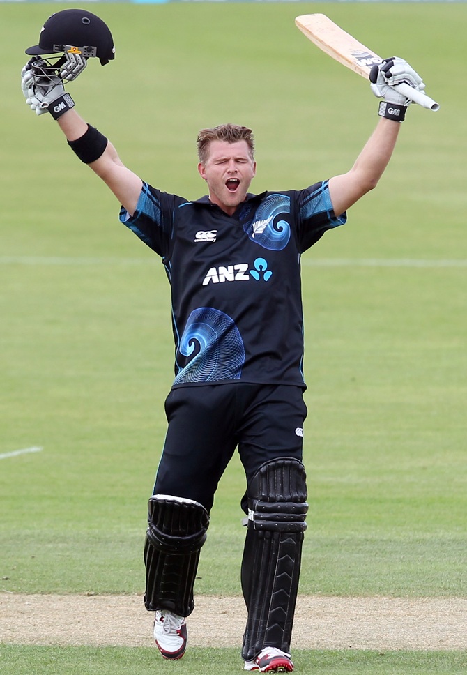 Which franchise will enlist Corey Anderson, who scored the fastest ODI century this New Year's Day?