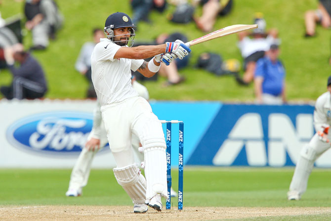 Virat Kohli on his way to his sixth Test hundred on Day 5 of the second Test