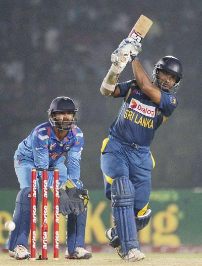 Kumar Sangakkara drives on way to his hundred