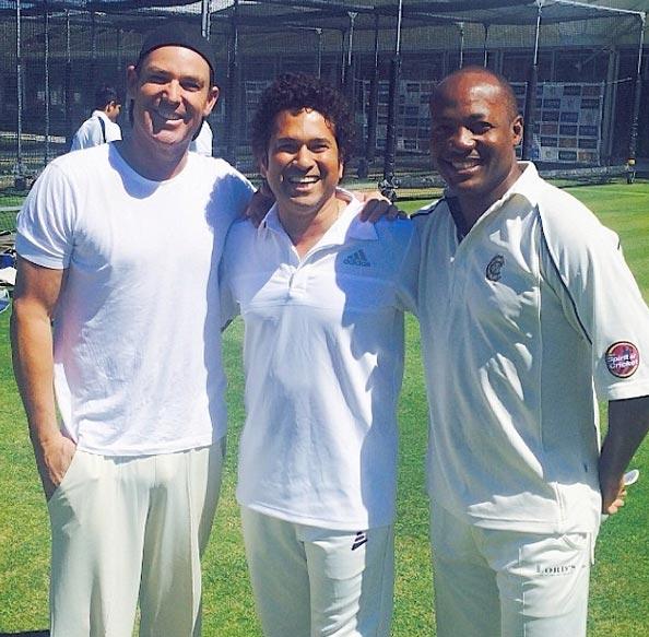 (Left to right): Shane Warne, Sachin Tendulkar and Brian Lara