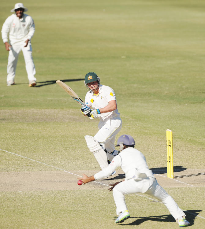 Peter Forrest of Australia 'A' bats during the Quadrangular Series match against India 'A'