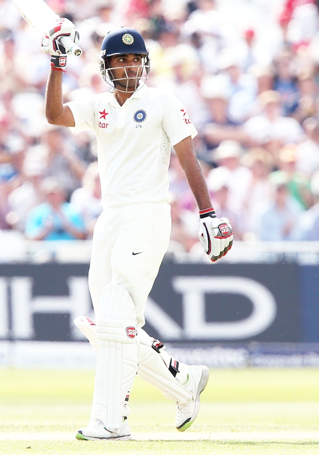 Bhuvneshwar Kumar celebrates scoring a half centyury during Day 2 of the 1st Test between England and India at Trent Bridge