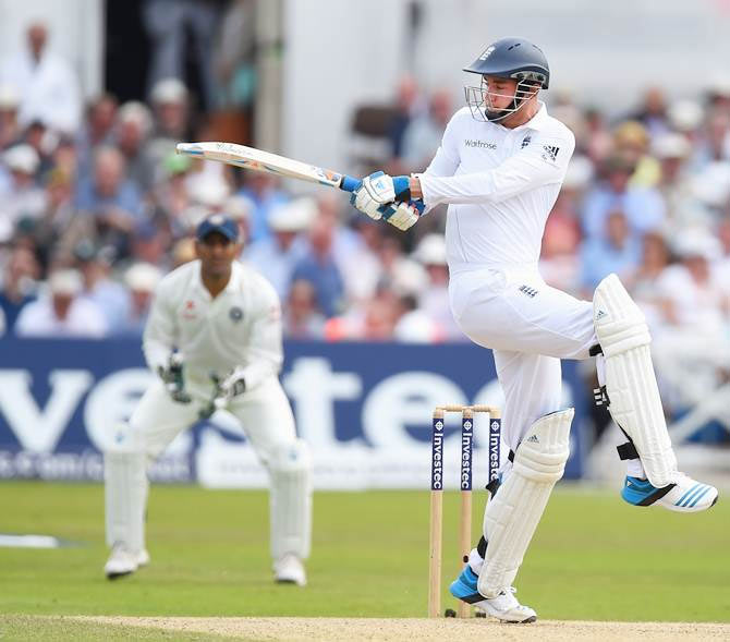 Stuart Broad hits out during his breezy knock