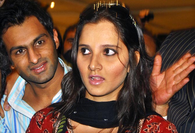 Sania Mirza with her husband Shoaib Malik