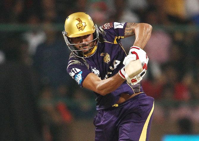 KKR's Manish Pandey plays a shot