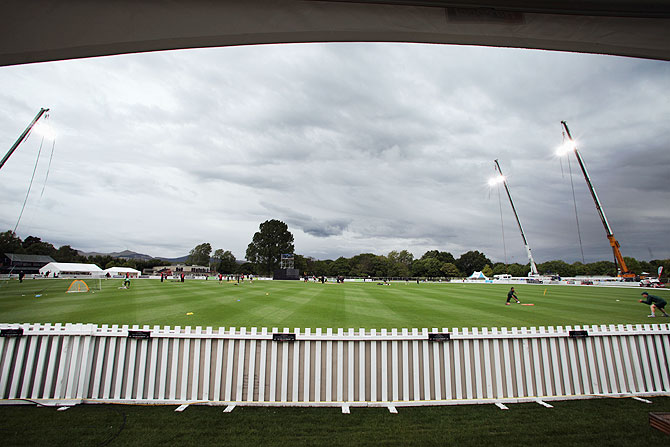 A general view of Hagley Oval in Christchurch