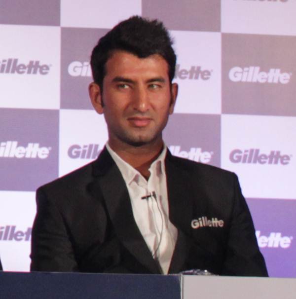 Cheteshwar Pujara at the launch of Gillette's first ever special edition India razors in Mumbai on friday