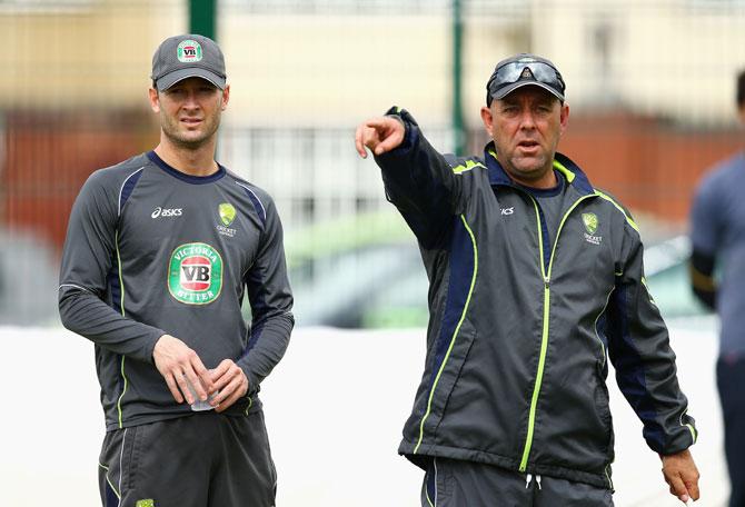 Australian captain Michael Clarke and coach Darren Lehmann
