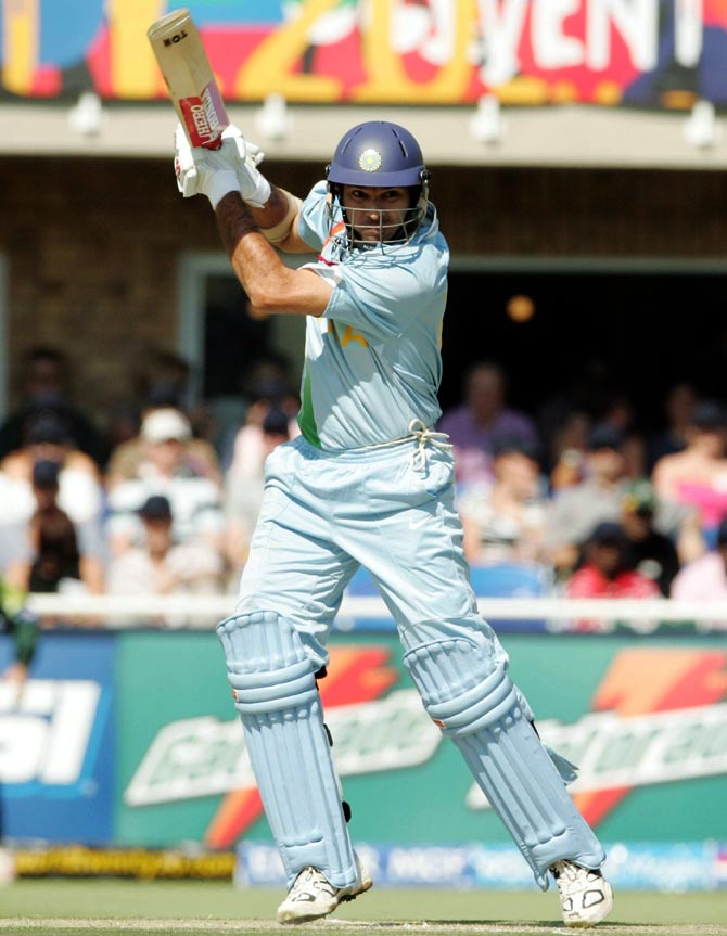 Yuvraj Singh of India in action during the 2007 ICC Twenty20 World Cup
