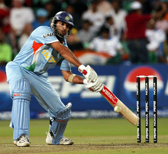 Yuvraj Singh during the semi-final against Australia.