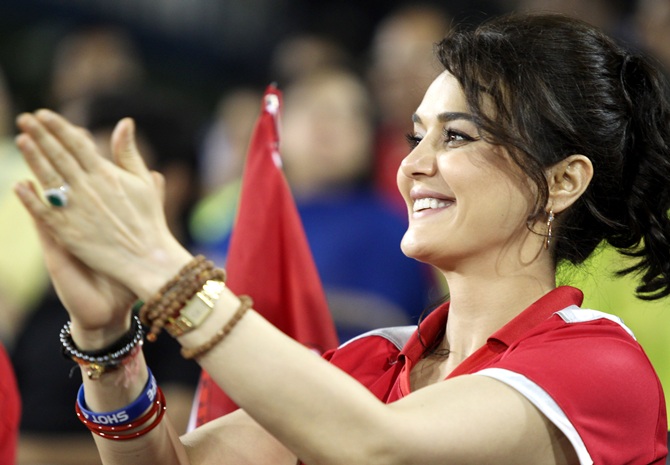 Preity Zinta looks pleased with the performance