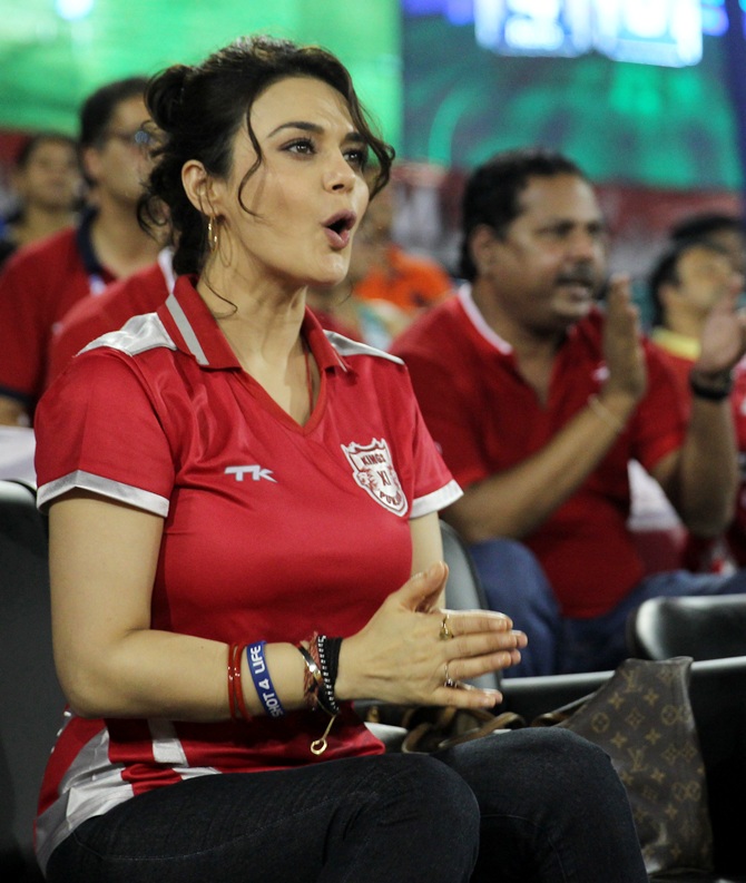 The match had plenty of action and Ms Zinta was hooked