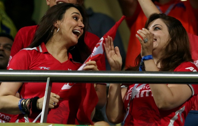 Preity Zinta and another Kings supporter.