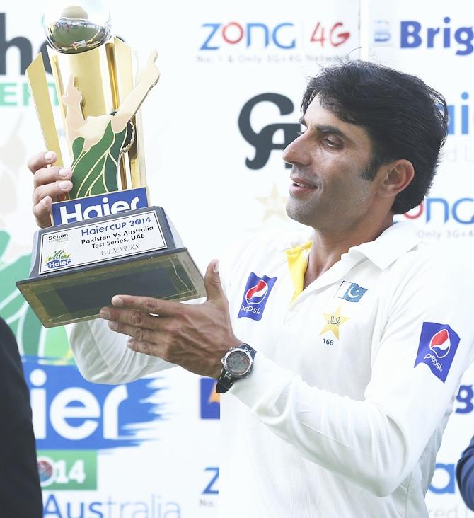 Misbah-ul Haq of Pakistan celebrates