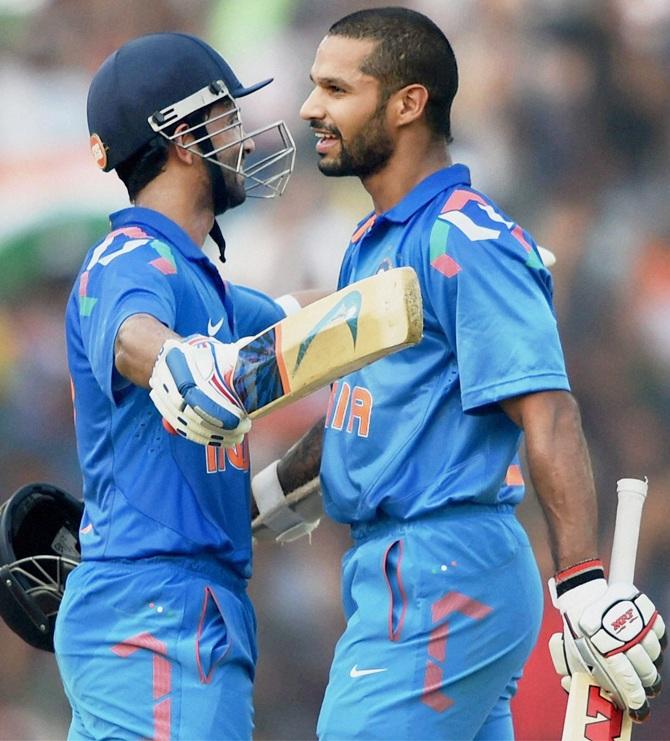 India's openers Shikhar Dhawan and Ajinkya Rahane