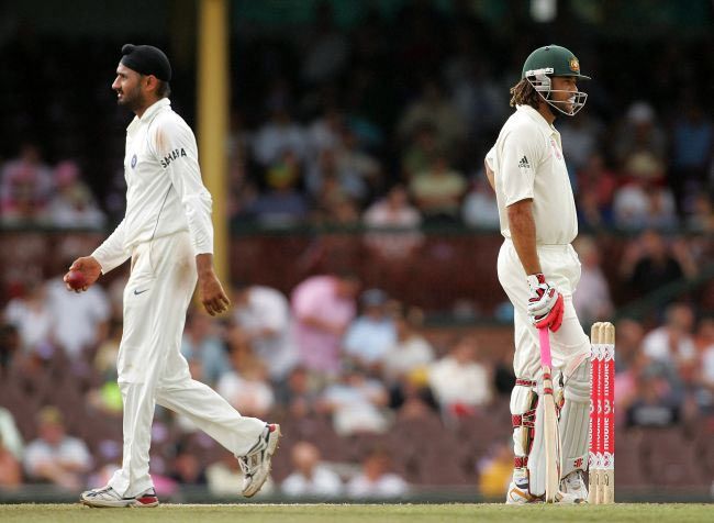 Harbhajan Singh and  Andrew Symonds -- the two protagonists of the 'Monkeygate' scandal during the Test match in Sydney in 2008