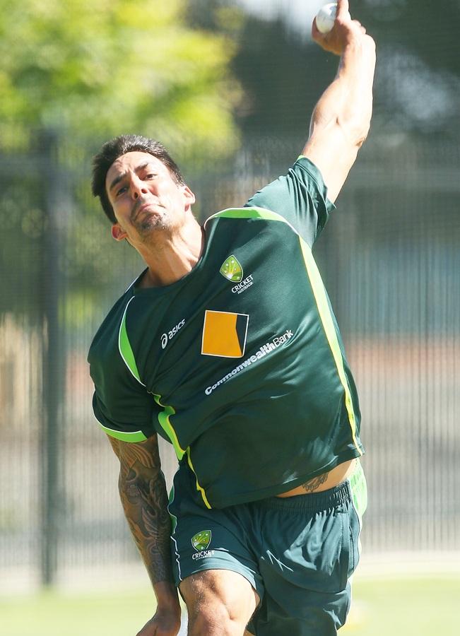 Mitchell Johnson bowls 