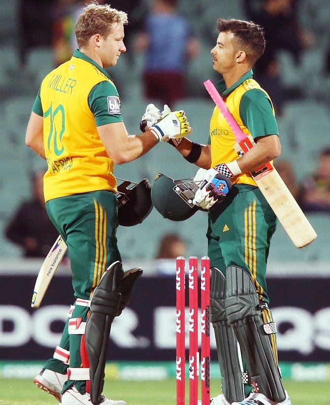 David Miller and Jean-Paul Duminy of South Africa