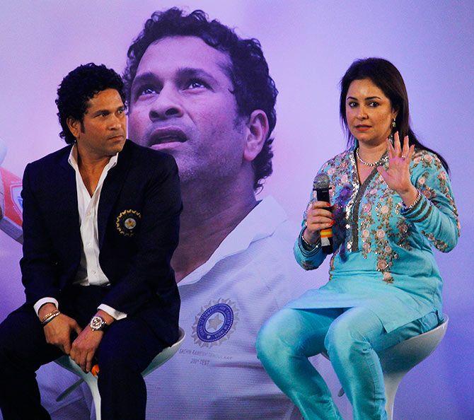 Sachin Tendulkar with Anjali