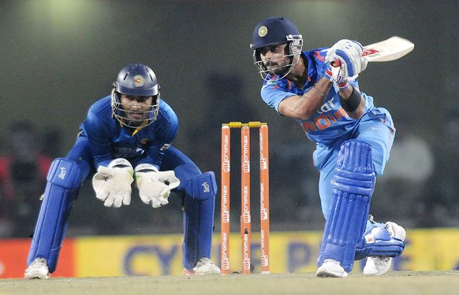 Virat Kohli plays a shot