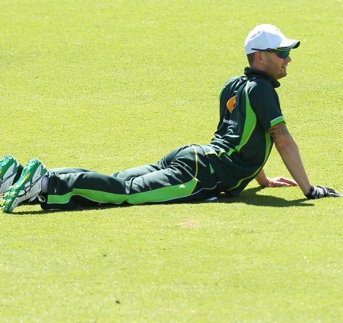 Michael Clarke stretches