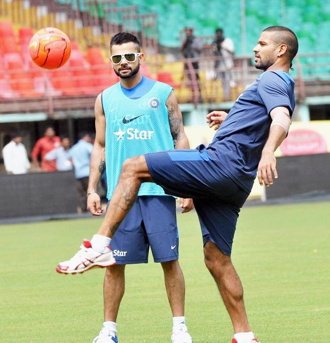 Virat Kohli with Shikhar Dhawan