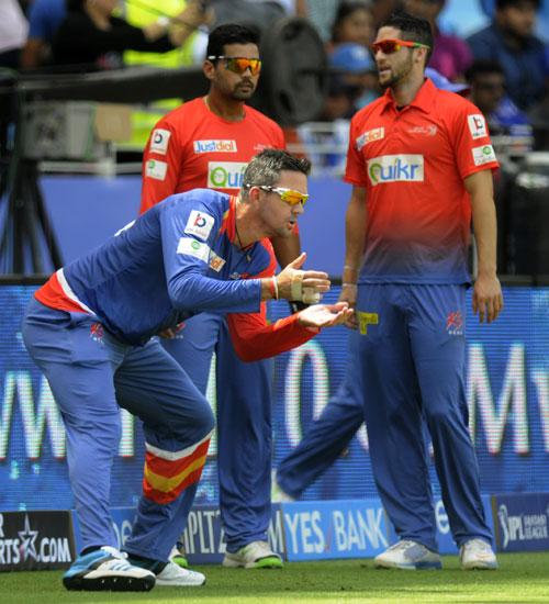 Delhi Daredevils players during a practice session