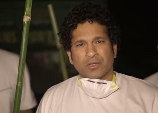 Sachin Tendulkar during the Swacch Bharat Abhiyan